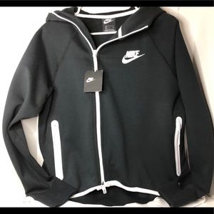 Nike Womens Tech Fleece Cape Hoodie Black White